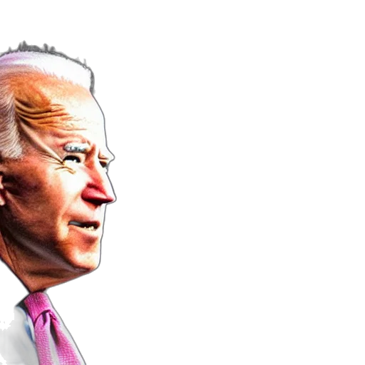 face, photorealistic, watercolor, joe, biden, mullet transparent PNG cut-out