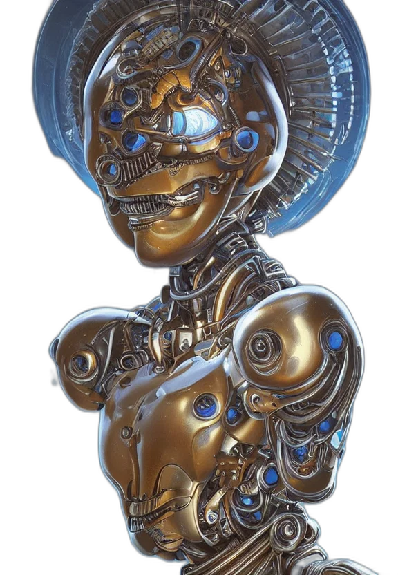robot, jewelry, face, mask, concept art, cyberpunk, 3d render, fantasy art transparent PNG cut-out