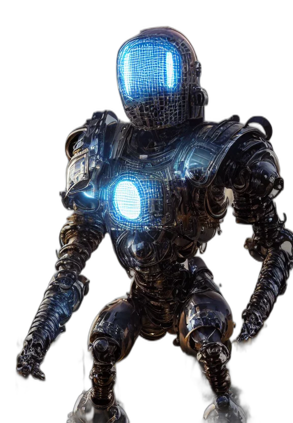 robot, staff, weapon, creature transparent PNG cut-out