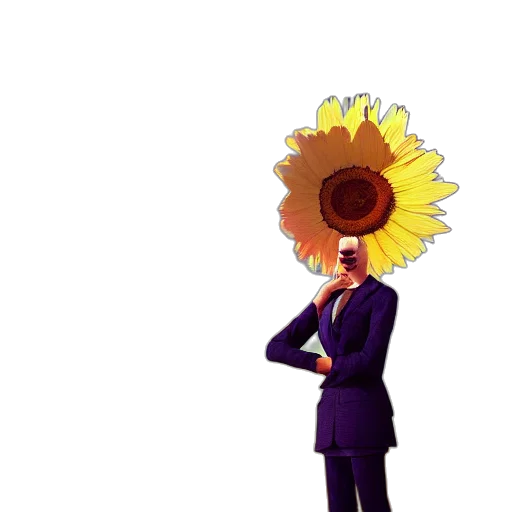 flower, staff, umbrella, hat, concept art, pixel art, cartoon, anime transparent PNG cut-out