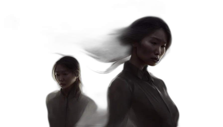 face, hair, creature, concept art, photorealistic, comic book art, fantasy art, fog transparent PNG cut-out