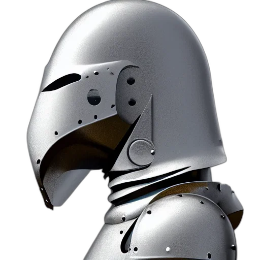 robot, mask, sword, crown, 3d render, concept art, photorealistic, fantasy art transparent PNG cut-out