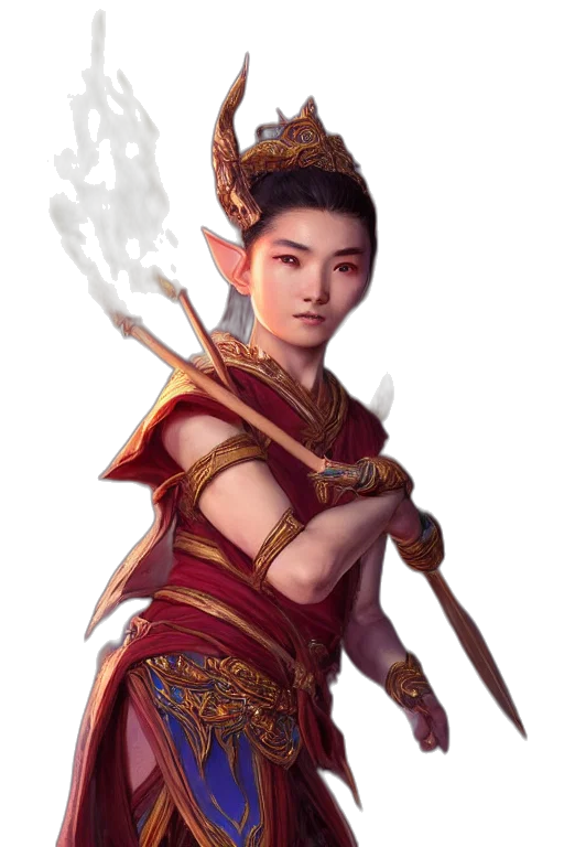 staff, dragon, sword, fantasy art, concept art, photorealistic, oil painting, red transparent PNG cut-out