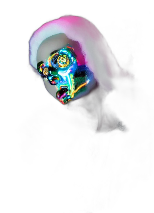 mask, robot, face, jewelry, concept art, vaporwave, 3d render, cyberpunk transparent PNG cut-out