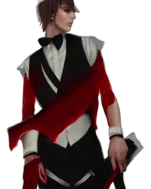 jacket, staff, concept art, fantasy art transparent PNG cut-out