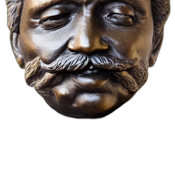 face, mask, staff, hat, photorealistic, 3d render, photo, medium transparent PNG cut-out