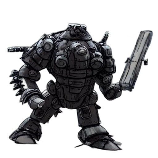 robot, weapon, concept art, pixel art transparent PNG cut-out