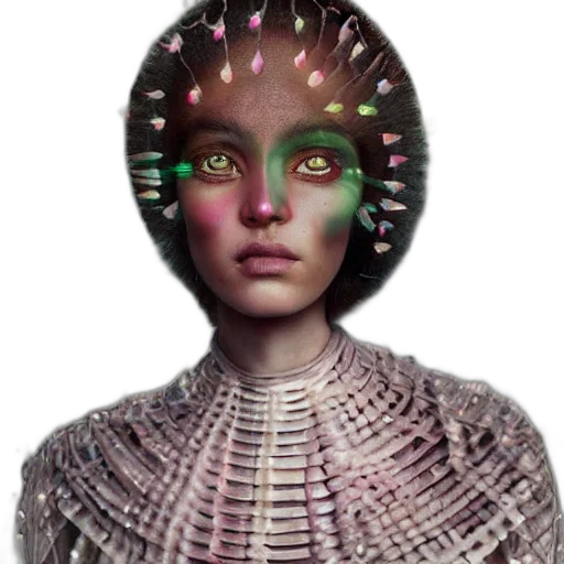 jewelry, hair, robot, face, cyberpunk, concept art, 3d render, fantasy art transparent PNG cut-out