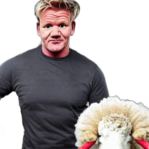 hair, animal, jacket, creature, gordon, ramsay, face, sheep transparent PNG cut-out