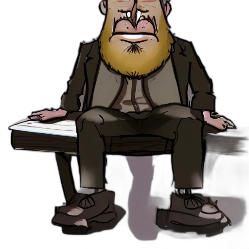 jacket, staff, face, furniture, cartoon, concept art, pixel art, comic book art transparent PNG cut-out