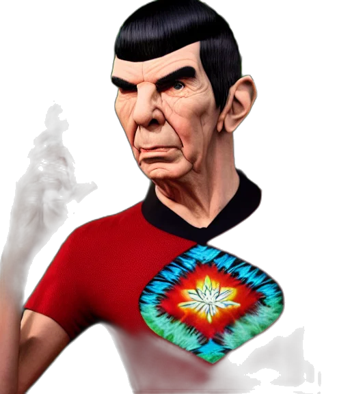 staff, concept art, 3d render, comic book art, fantasy art, outer space, spock, jamaican transparent PNG cut-out