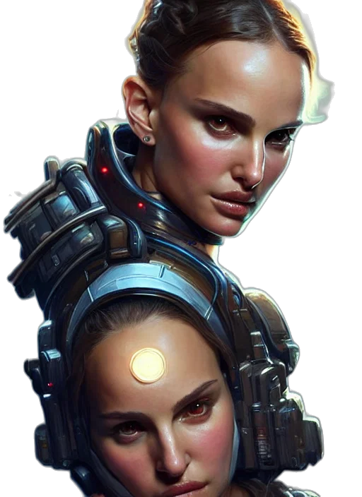 robot, face, concept art, cyberpunk transparent PNG cut-out