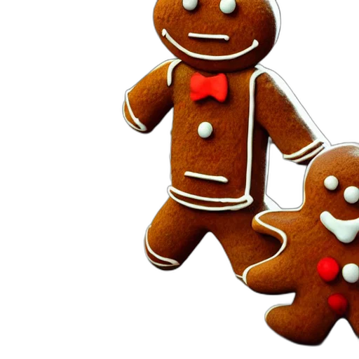 3d render, gingerbread, man, running transparent PNG cut-out