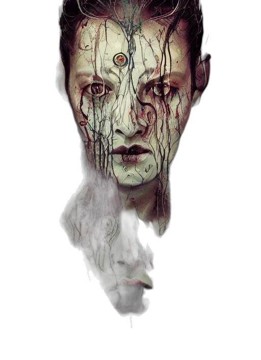 face, mask, robot, creature, concept art, fantasy art, photorealistic, watercolor transparent PNG cut-out