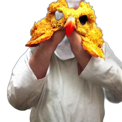 mask, jacket, food, staff, prisoner, wearing, chicken, head transparent PNG cut-out