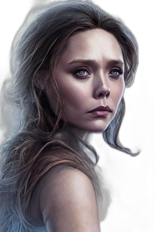 face, photorealistic, fantasy art, oil painting, comic book art, muscled, elizabeth, olsen transparent PNG cut-out
