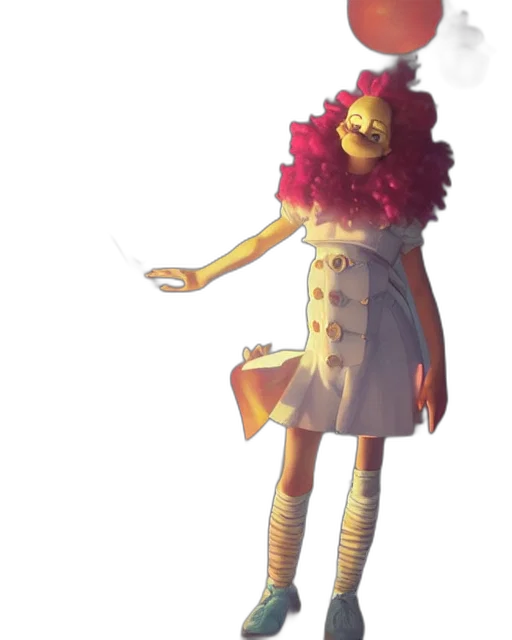 dress, staff, crown, creature transparent PNG cut-out