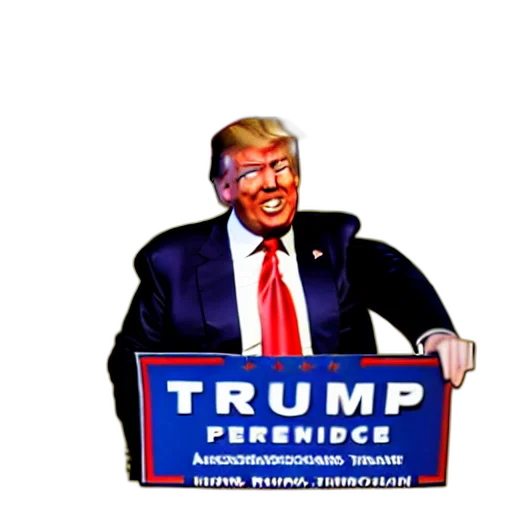 staff, 3d render, pixel art, concept art, photorealistic, donald, trump, orange transparent PNG cut-out
