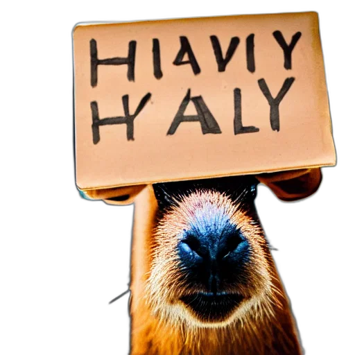 animal, hair, hat, realistic, high, quality, photo, capybara transparent PNG cut-out