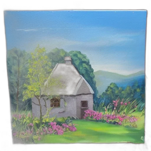 building, oil painting, photorealistic, watercolor, concept art, forest, fog, sunset transparent PNG cut-out