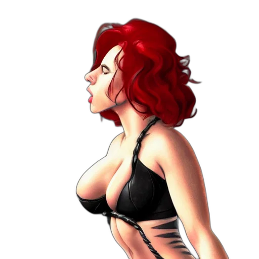dress, comic book art, concept art, photorealistic, cartoon, fire, red, scarlett transparent PNG cut-out