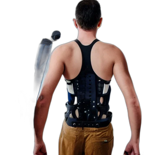 cyberpunk, muscular, fitting, exoskeleton, rehab transparent PNG cut-out