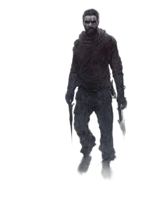 staff, creature, weapon, jacket, concept art, 3d render, pixel art, comic book art transparent PNG cut-out