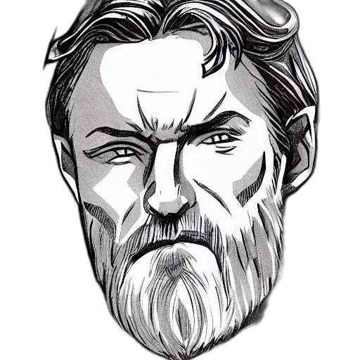 face, comic book art, cartoon, pencil sketch transparent PNG cut-out