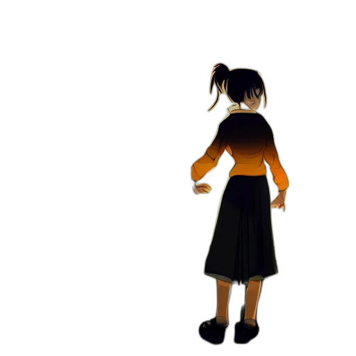dress, staff, umbrella, hair transparent PNG cut-out