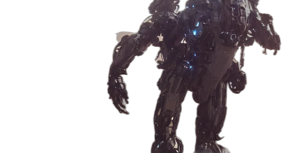 robot, creature, concept art, 3d render, cyberpunk, outer space, dark, sci transparent PNG cut-out