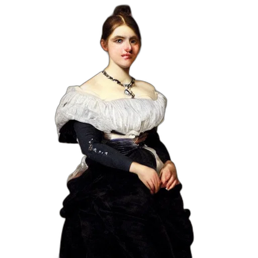 dress, jewelry, staff, face transparent PNG cut-out