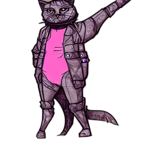 staff, jacket, animal, cyberpunk, vaporwave, concept art, pixel art, pastel transparent PNG cut-out