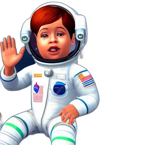concept art, 3d render, outer space, baby transparent PNG cut-out