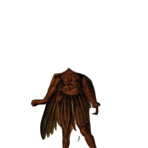 creature, mask, jacket, staff transparent PNG cut-out
