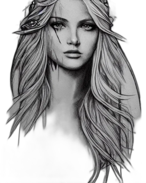 crown, face, hair, hat, fantasy art, photorealistic, pencil sketch, concept art transparent PNG cut-out