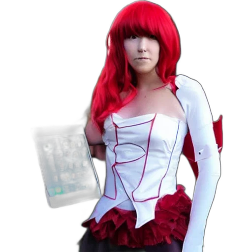 dress, 3d render, anime, red, ipad, cosplay transparent PNG cut-out