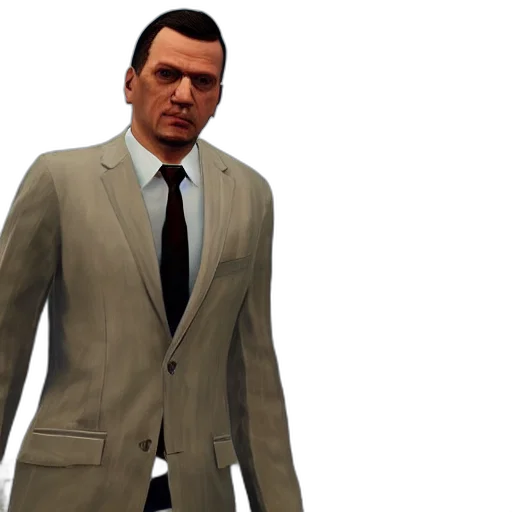 jacket, staff, face, 3d render transparent PNG cut-out