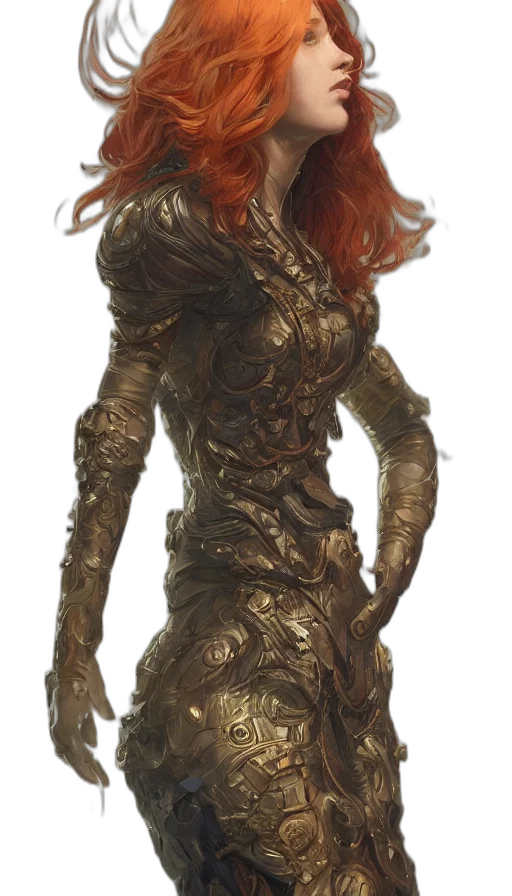 dress, sword, staff, concept art transparent PNG cut-out