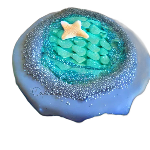 crown, food, jewelry, blue, mermaid, cake, homemade transparent PNG cut-out