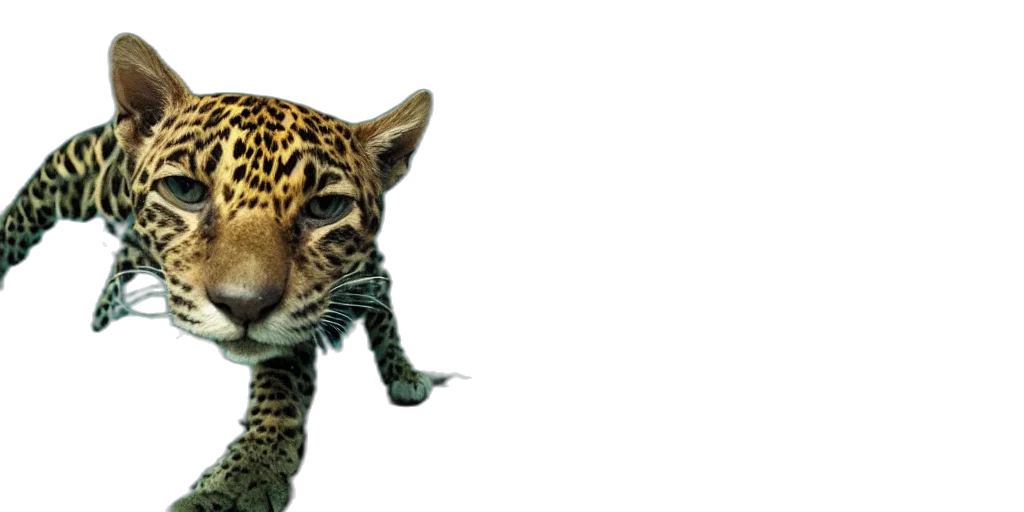 animal, creature, staff, photorealistic, 3d render, concept art, photo, jaguar transparent PNG cut-out