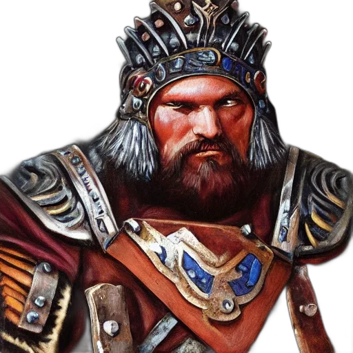 crown, face, sword, staff, fantasy art, photorealistic, concept art, oil painting transparent PNG cut-out