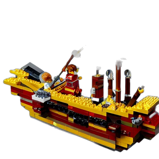 weapon, robot, staff, 3d render, fire, lego, scene, pirate transparent PNG cut-out