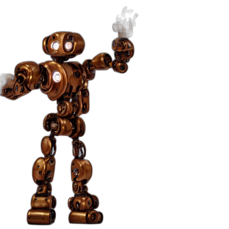 robot, staff, weapon, 3d render transparent PNG cut-out