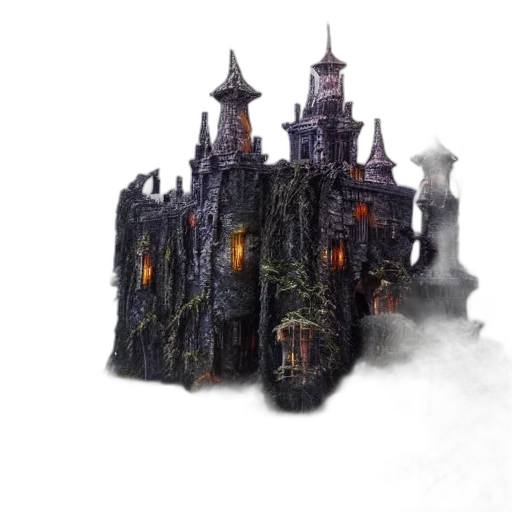 building, concept art, fantasy art, 3d render transparent PNG cut-out