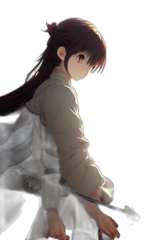 dress, jacket, staff, creature transparent PNG cut-out