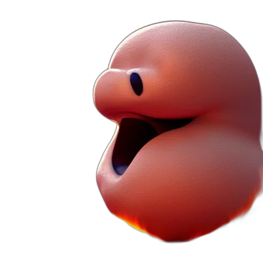 face, animal, creature, 3d render, concept art, photorealistic, rendering, marshmallow transparent PNG cut-out