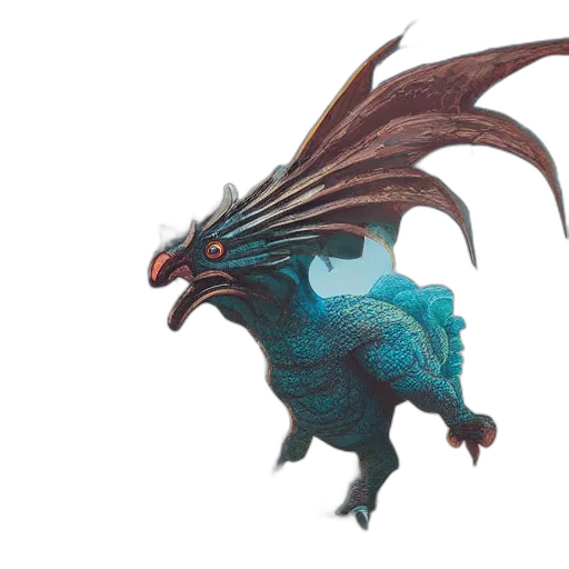 dragon, creature, animal, staff transparent PNG cut-out