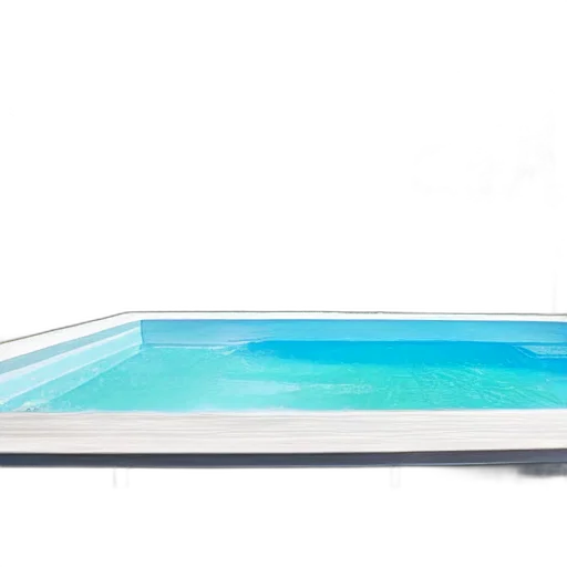 3d render, swimming, pool, floating, over, neighborhood transparent PNG cut-out