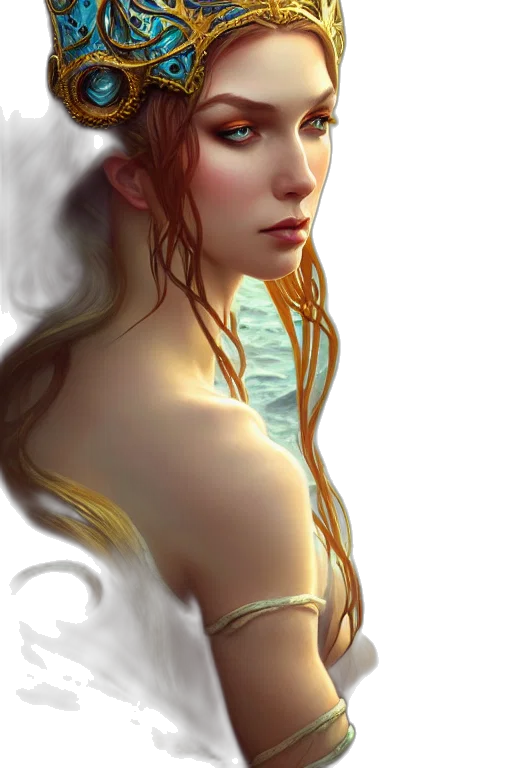 dragon, crown, dress, jewelry, fantasy art, photorealistic, concept art, oil painting transparent PNG cut-out