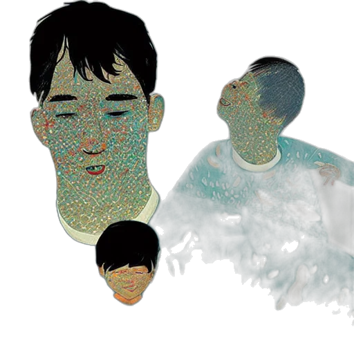 face, mask, creature, jacket, pixel art, 3d render, vaporwave, concept art transparent PNG cut-out